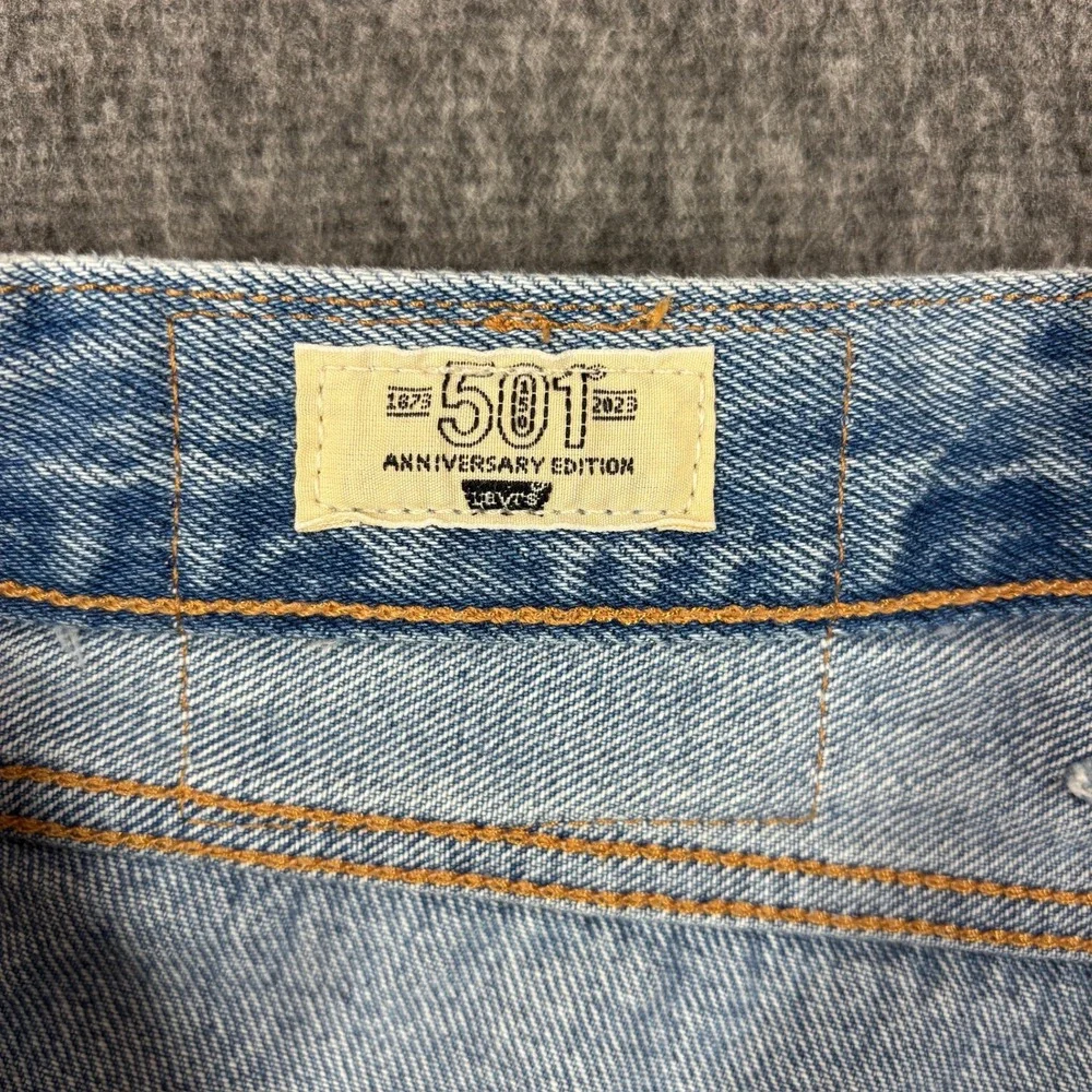 Levi's Light Blue Straight Jeans with Patchwork and Peace Patch